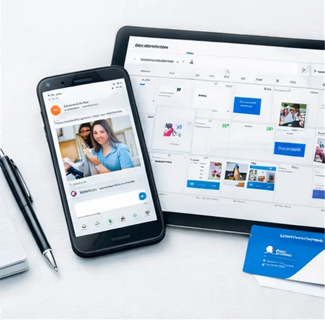 Smartphone und Tablet mit digitaler Beitragsplanung